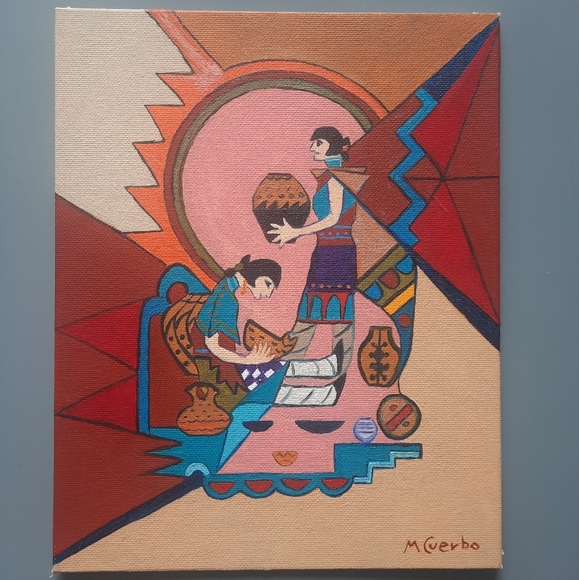 Native American Southwestern Artwork on canvas 8x10 set - Picture 4 of 8